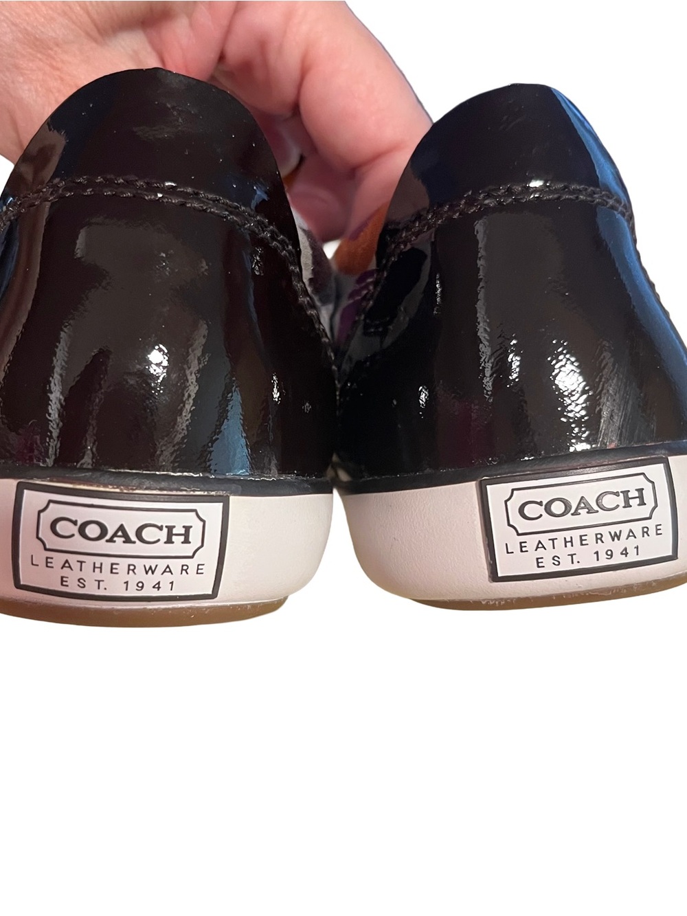 Coach Barrett Op Art Signature Sz 6.5 Purple Gray Brown White Sneakers EUC - Picture 5 of 9